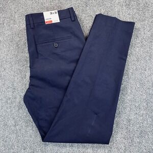 Express Mens 30x30 Navy Blue Extra Slim Stretch+ Easy Care Dress Pants Office